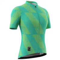 Souke Sports Women's Cycling Jersey with Pocket Short Sleeve Quick Dry Roadbike Ciclismo Roupas Femininas Green-Limited