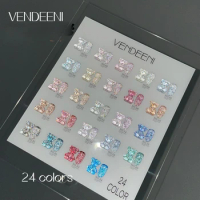 Vendeeni 24 Colors Glitter Broken Diamond Gel Nail Polish Flash Reflective Nail Art Gel Varnish UV LED Soak Off Gel Lacquer 15ml