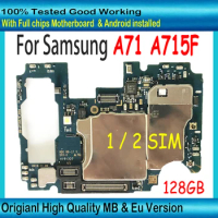 High Quality For Samsung Galaxy A71 A715F Motherboard 128GB Logic Board With Full Chips Unlocked MainBoard Android OS
