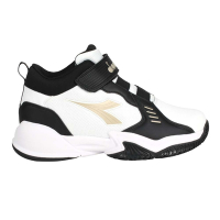 DIADORA 男女大童專業籃球鞋-超寬楦-運動 DA11100 白黑淺棕