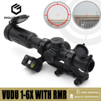 Evolution Gear Vudu scope FFP LPVO SR1 Reticle 1-6x24MM Riflescope 30mm Tube for Airsoft and Hunting with Full Original Markings