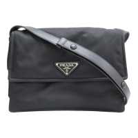 【二手名牌BRAND OFF】PRADA 普拉達 黑色 尼龍 肩背包 1BD255