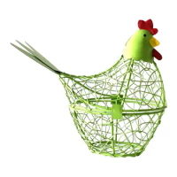 Wire Mesh Egg Basket Iron Egg Basket Farmhouse Chicken Egg Basket Holder for Kitchen Decor Rustic Wire Hen for Countertop