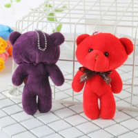5Pcs 12CM Mini Teddy Bear Stuffed Animals Plush Toy Bouquet Bears Flowers for Wedding Gift Little Bear Small Pendant
