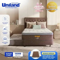 Uniland Springbed 2 in 1 Rivera Plushtop Lorenz - Kasur Spring Bed Matras 2in1 90 x 200 Choco Brown