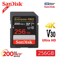 SanDisk 晟碟 [全新版 再升級] 256GB Extreme PRO SDXC V30 記憶卡 200MB/s(專業攝影 原廠永久保固)