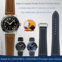 For Longines Watch band Pioneer Zulu L3.810 811 820 L3.82.4 Folding Buckle Genuine Leather Watch Strap 22MM Men Cowhide Bracelet