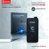 Xiaomi Redmi 12 - Copper Tempered Glass Full Glue HD Anti-Blueray (New Generation)