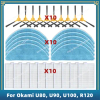 Compatible For Okami U80, U90, U100, U100 Plus, U100 Laser, R120 Replacement Parts Accessories Side Brush Hepa Filter Mop Cloth