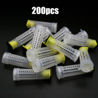 200PCS Wholesale Queen Rearing Cup kit Beekeeping Tools Equipment Plastic Bee Larva Protection Cover Catcher Cage Supplies