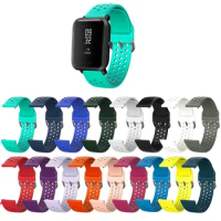 20mm Silicone Strap Watch Replacement Bracelet Accessories Breathable Sports Strap for Xiaomi Huami Amazfit Bip Youth Mi Band 1s