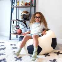 Sports Ball Kids Bean Bag Chair, Soccer Plush, Soft Polyester, 2.5 feet lounge chair sofa set living room furnitur