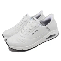 【Skechers】 休閒鞋 Uno Easy Air Slip-Ins 男鞋 白 黑 穿脫方便 氣墊 運動鞋 183005WHT-US12=30cm
