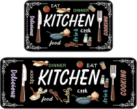 2 Piece Kitchen Rug Set Soft and Absorbent Farmhouse Kitchen Floor Mats for Home Sink Laundry 17x30+