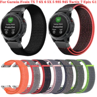 22 26mm Quick Release Nylon Watchband Strap for Garmin Fenix 6X 6 Pro Fenix 7X Fenix 7 Fenix 5X 5 3 3HR 935 945 EPIX Smart Watch