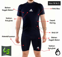 LuckySport Baju Baselayer Pendek + Celana Pendek Manset Baselayer