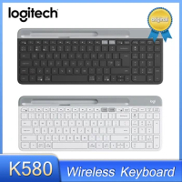 Logitech Original K580 2.4G Wireless Office Keyboard Ultra-thin Dual Mode Multi-Device for Cell Phone Computer Tablet Logitech