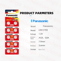 Panasonic AG3 LR41 1.5V Cell Coin Alkaline Battery Button Batteries SR41 192 384 SR41SW 392 Lamp Chain Finger Light Watch