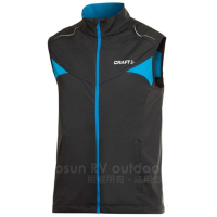 【CRAFT】男 PXC HIGH PERFORMANCE VEST 風暴 保暖防風跑步背心(1901718-9330 黑/藍)