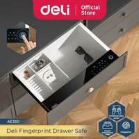 Deli Brankas Laci / Fingerprint Drawer Safe / Cash Drawer Deposit Box Brankas Perhiasan 48x40x15 cm 