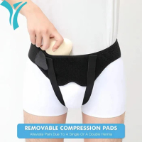 Single/Double Hernia Belt Truss for for Men&amp;Women Recovery Strap with 2 Removable Compression Pads