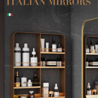 2023 Italian Luxury Matte Gold Bathroom Organizer and Storage 60x50cm Lavatory Cosmetics Storage Rack Accessories For Home Decor