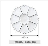 秒出台灣現貨拼盤餐具餐盤湯碗盤子北歐黑線陶瓷拼盤碗碟盤套裝家用團圓餐具12h出貨 全館免運