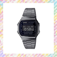 CASIO - A168WGG-1B 青銅灰/灰黑色 反顯顯示方形復古跳字表 - 平行進口貨品