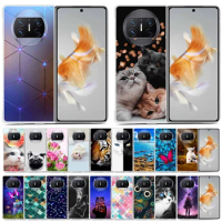 For Huawei Mate X3 Case Transparent Hard PC Back Cover for Huawei Mate X3 Phone Cases 7.85'' MateX3 X 3 Cute Cats Cartoon Clear