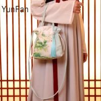 New Chinese Style Ancient Style Han Dynasty Women's One Shoulder Straddle Aesthetic Art Style Drawstring Ladie's Handbag
