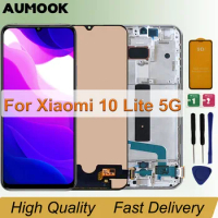 AMOLED Mi 10 Lite Lcd For Xiaomi Mi10 Lite Lcd Display Touch Screen Digitizer Assembly For Mi 10Lite Lcd M2002J9G XIG01 5G