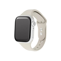 【Gramas】Apple Watch 44/45/46/49mm 矽膠雙扣錶帶(米白色)