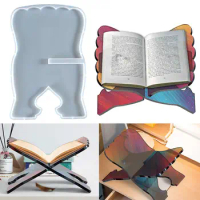 Scripture Book Stand Resin Mold Handmade Crystal Epoxy Reading Eid Mubarak Book Shelf Music Stand Silicone Mould Storage Stand