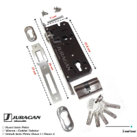 Handle Pintu 1 Set Kunci 50 Cm - Handle Pintu Minimalis Panjang - Gagang Pintu 2 Daun Pintu Depan Ut