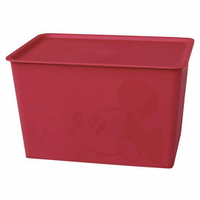 小禮堂 迪士尼 米奇 日製 方形塑膠拿蓋收納箱 玩具箱 衣物箱 17L (L 紅 大臉)