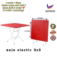 Foldable Plastic Table 3'x3' or 2'x3' RED/white/blue / Mamak Hawker table / Plastic Folding Table