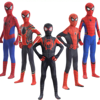 Spider-Man Jumpsuit - Far From Home Adult Cosplay Costume & Kids One-Piece Suit, Miles Morales Cospl