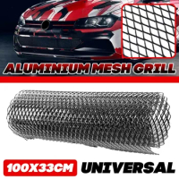 100cmx33cm Universal Car Vehicle Hexagonal Aluminum Mesh Grill Cover Bumper Fender Hood Vent Grille Net Front Mesh Grill Section
