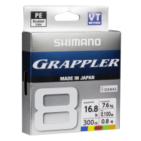 สาย PE รุ่นใหม่ SHIMANO Line Grappler 8 PE สายพรีเมียม X8 ความยาว 300 เมตร หลายสี