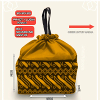 PAKET 1 Lusin/12pcs Tas Serut Motif Bawah Box Berkat/Hajatan/Goodie Bag Tas Belanja Spunbound 20×20×