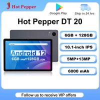 Hot Pepper Tablet DT20 10.1-inch IPS HD 6GB RAM+128GB ROM MTK8183 CPU 8-core 5MP+13MP 6000 mAh 5G WiFi GPS Android 12 BT5.0