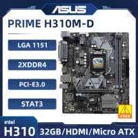 LGA 1151 Motherboar ASUS PRIME H310M-D DDR4 32GB PCI-E 3.0 M.2 SATA III USB3.1 Micro ATX support Core i3-8100 i5-9400F cpu