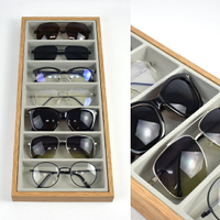 眼鏡收納盒 木質無蓋7格眼鏡展示【NAWA89】