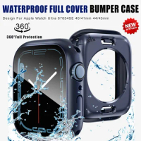 Waterproof Protective Cover Case for Apple Watch Ultra 49mm 45mm 41mm 40mm 44mm 360 Glass Protector Film Back Bumper Frame