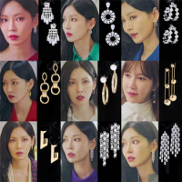 32style fashion new korea TV Penthouse WAR IN LIFE temperament elegant Earrings women girl Eardrop pendant Kim So-yeon star