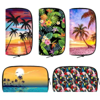 Hawaii Coconut Trees Print Wallets Women Palm Tree Flamingo Casual Purse Phone Money Girls Coin Holder Bags Long Wallet