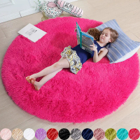 {MIMI}   Super Soft Plush Round Rug Mat Fluffy White Carpets For Living Room Home Decor Bedroom Kid 