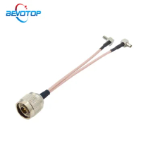 N Female to 2 x TS9 4G LTE Antenna Adapter Y Type Splitter Combiner RF Coaxial Pigtail Cable for HUAWEI ZTE router modem