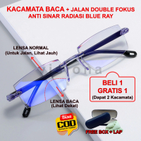 [BELI 1 GRATIS 1] Kacamata Baca & Jalan Lensa Plus Bifokal Kryptok Double Fokus Anti Blue Ray Untuk 