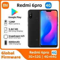 Xiaomi Redmi 6pro 4G Android 5.84 inch RAM 3GB ROM 32GB Qualcomm Snapdragon 625 Used phone
